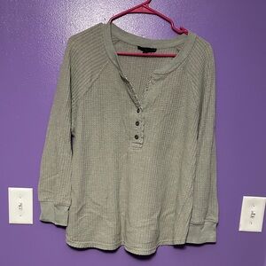 Jane and Delancey olive green Waffle Knit Long Sleeve